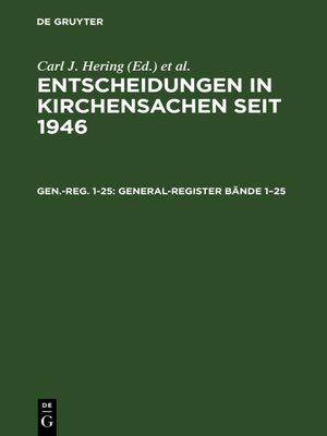 cover image of General-Register Bände 1–25
